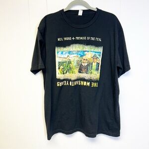 Promise Neil Young and Promise of the Real Black Band Graphic Tee 100% Cotton XL